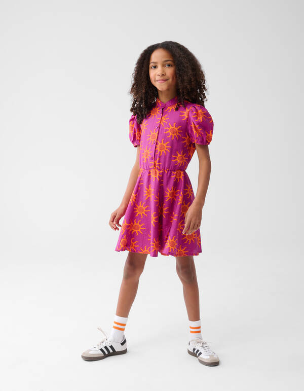 Kleid mit Artwork-Print Dunkelviolett SHOEBY GIRLS