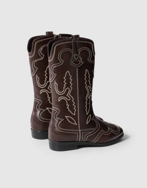 Stitched Western Stiefel Braun SHOEBY SHOES
