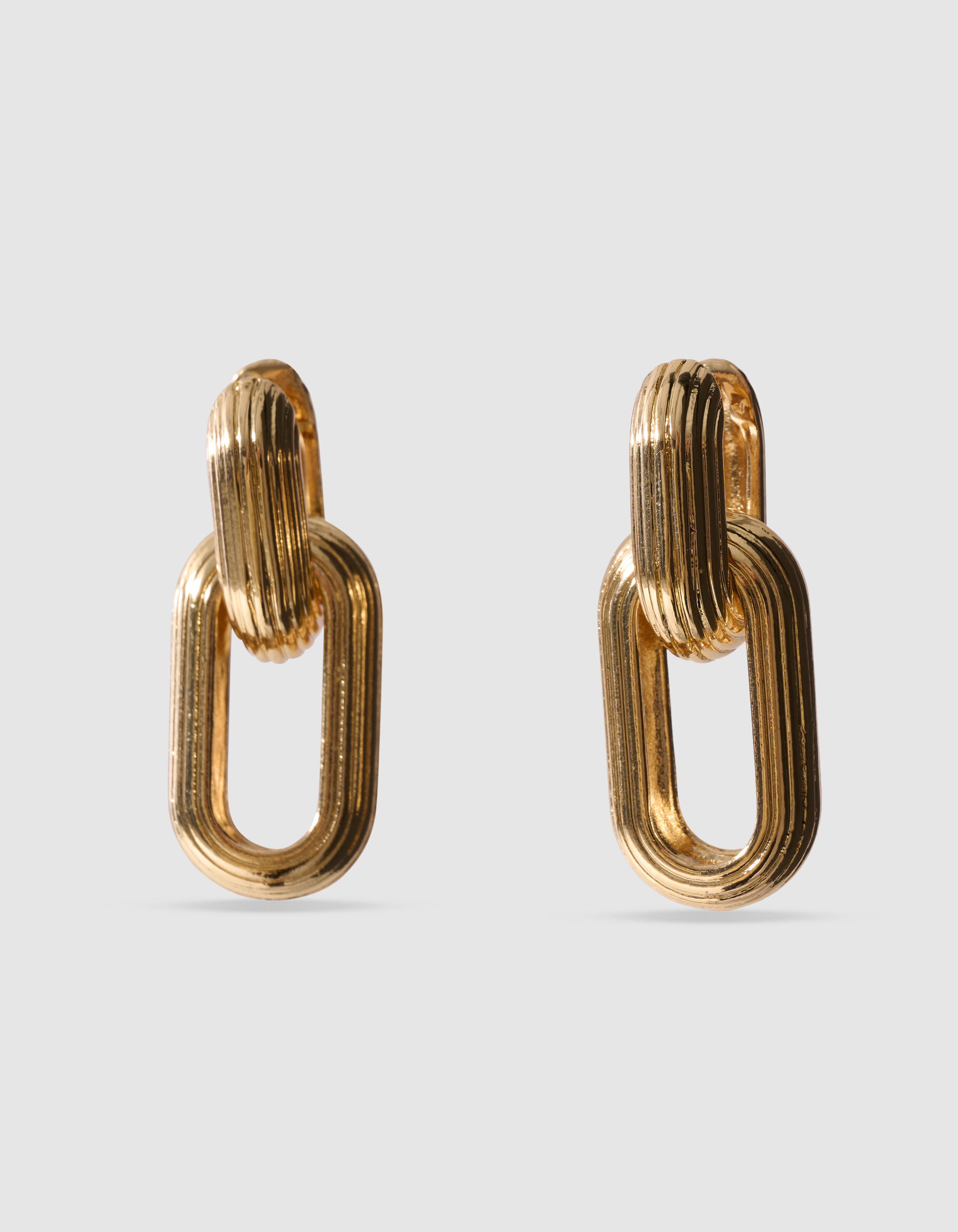 Ovale Ohrringe mit Linie Gold SHOEBY ACCESSOIRES