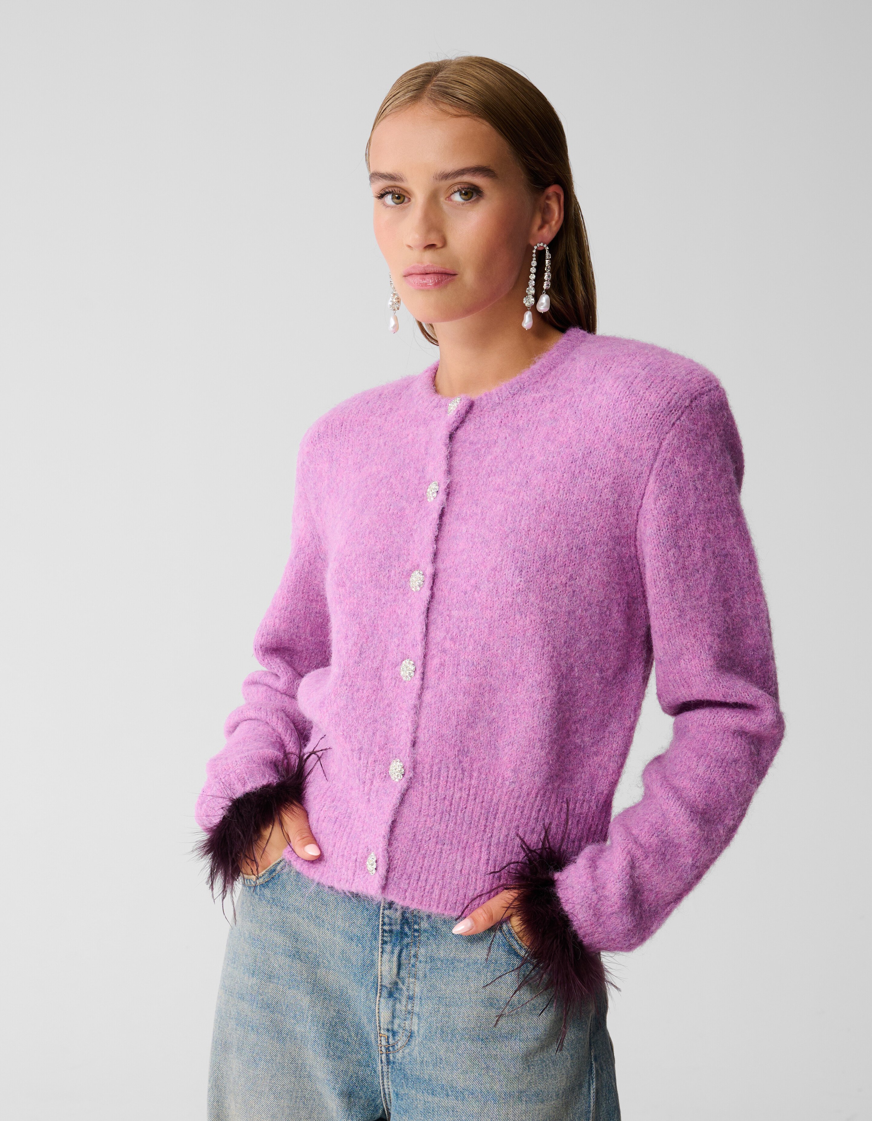 Feder-Strickjacke Rosa SHOEBY WOMEN