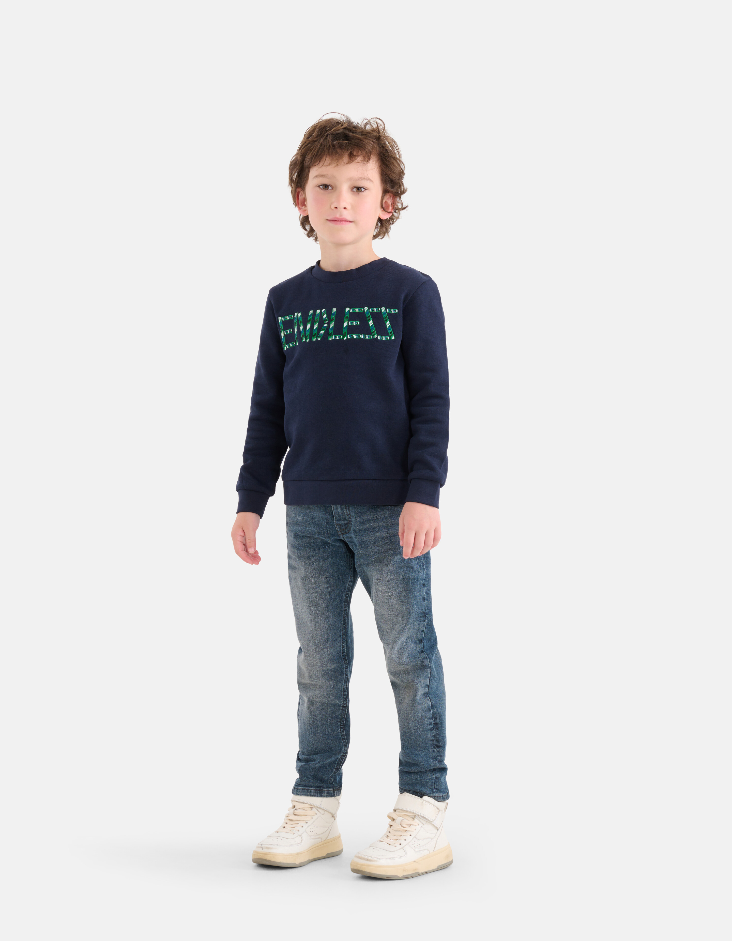 Stickereikunstwerk Pullover Dunkelblau SHOEBY BOYS