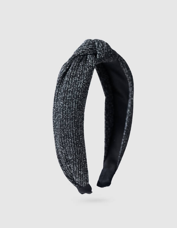 Glitzer-Knopf-Haarband Schwarz SHOEBY ACCESSOIRES