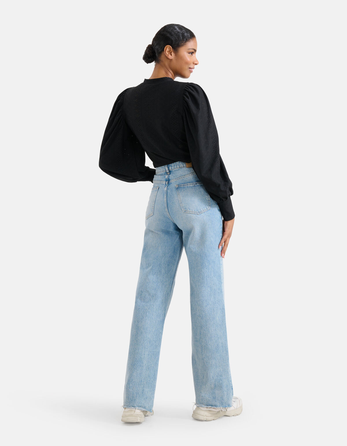 Embroidery Jersey Top Zwart SHOEBY WOMEN