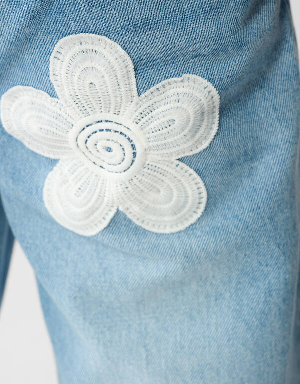 Flower Wide-Leg-Jeans Blau SHOEBY GIRLS