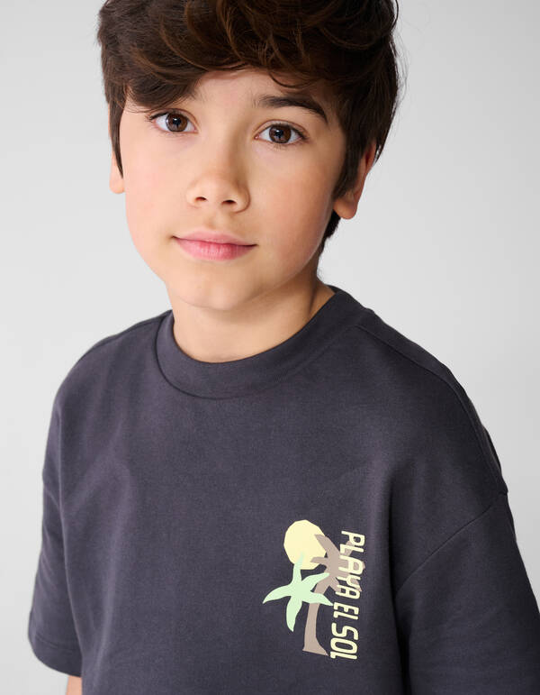 Playa Artwork T-Shirt Dunkelgrau SHOEBY BOYS
