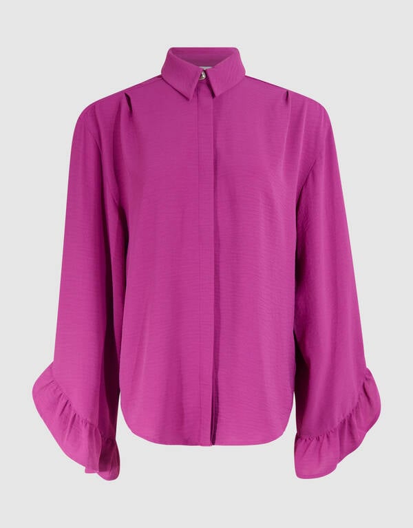 Twist-Rüschen-Bluse Lila SHOEBY WOMEN