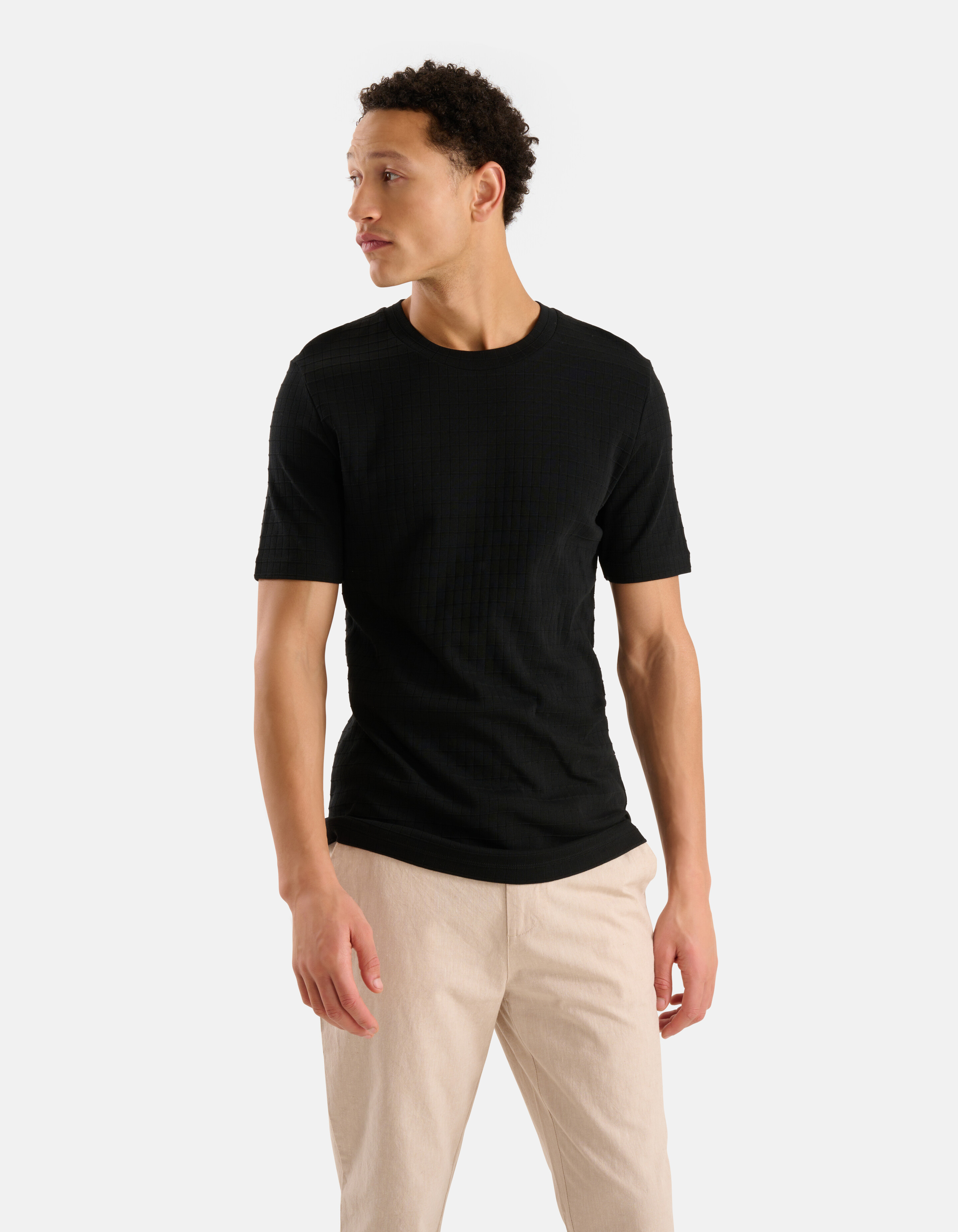 Struktur T-Shirt Schwarz SHOEBY MEN