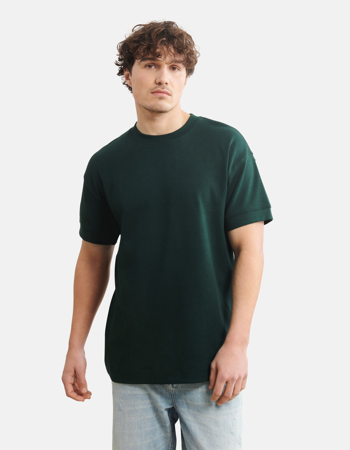 Relaxed Fit T-shirt Dunkelgrün SHOEBY MEN
