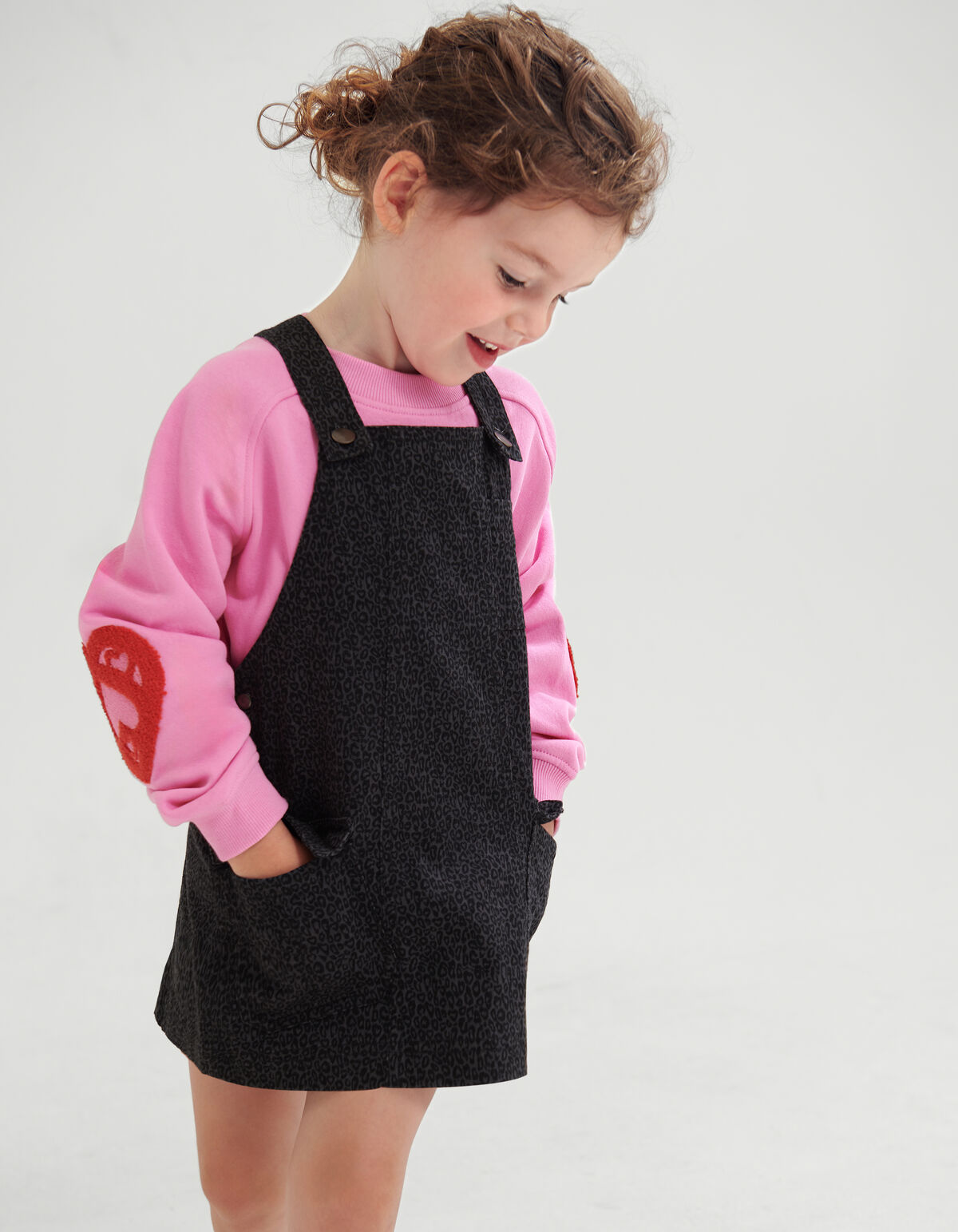 Leopardenmuster-Kleid Dunkelgrau SHOEBY GIRLS