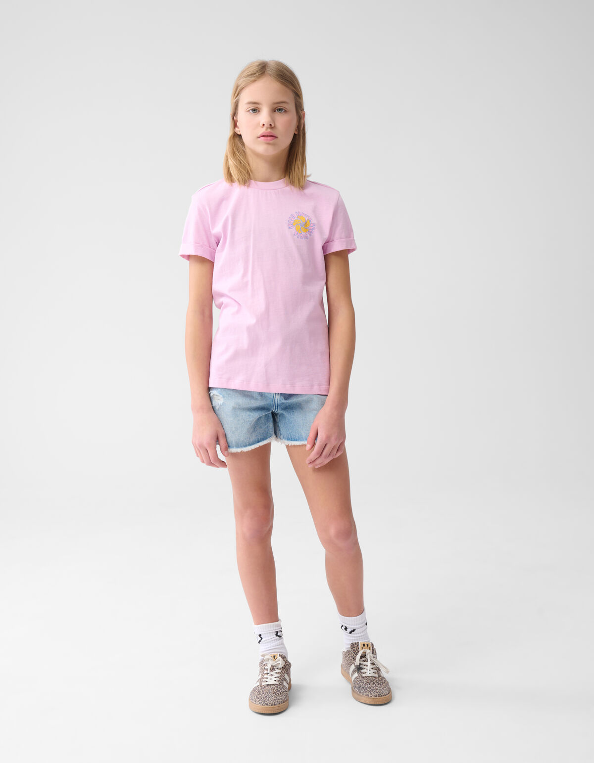 Obst-Stickerei T-Shirt Hellviolett SHOEBY GIRLS
