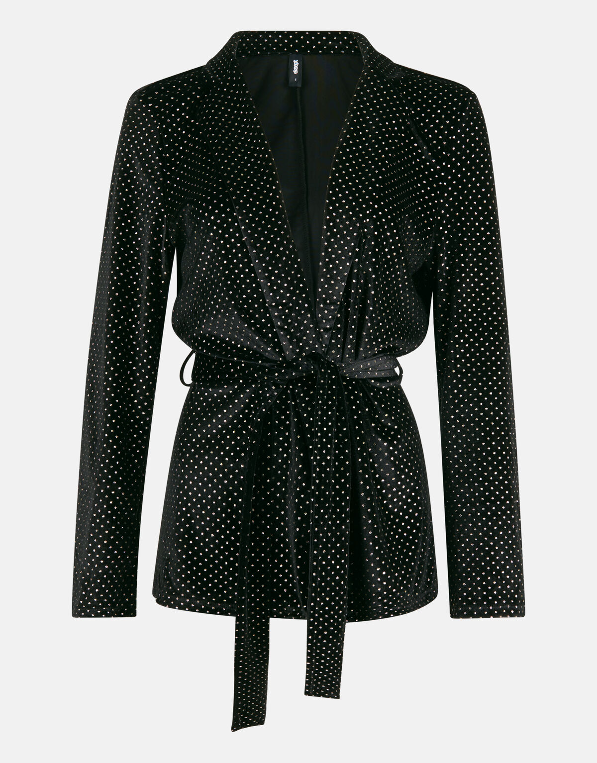 Samt Blazer mit Strasssteinen Schwarz EKSEPT