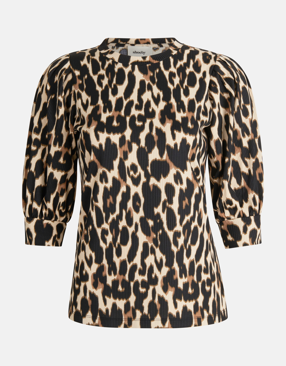 Leopard Rib Top Schwarz SHOEBY WOMEN