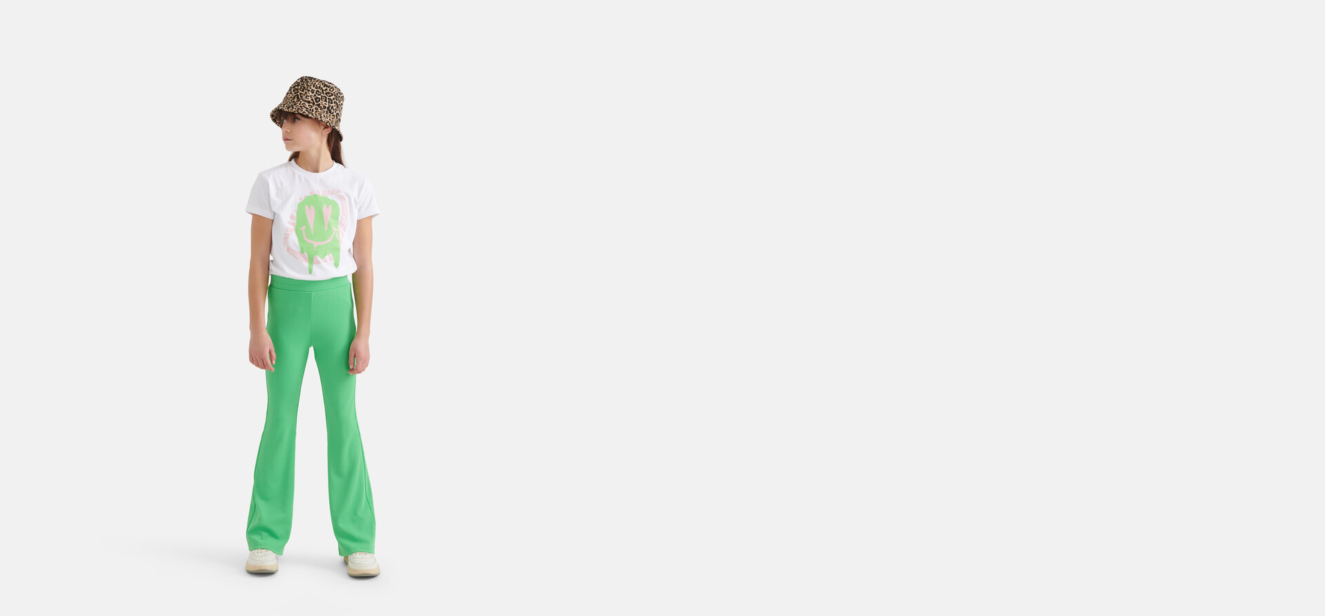 Rib Flared Legging Grün SHOEBY GIRLS