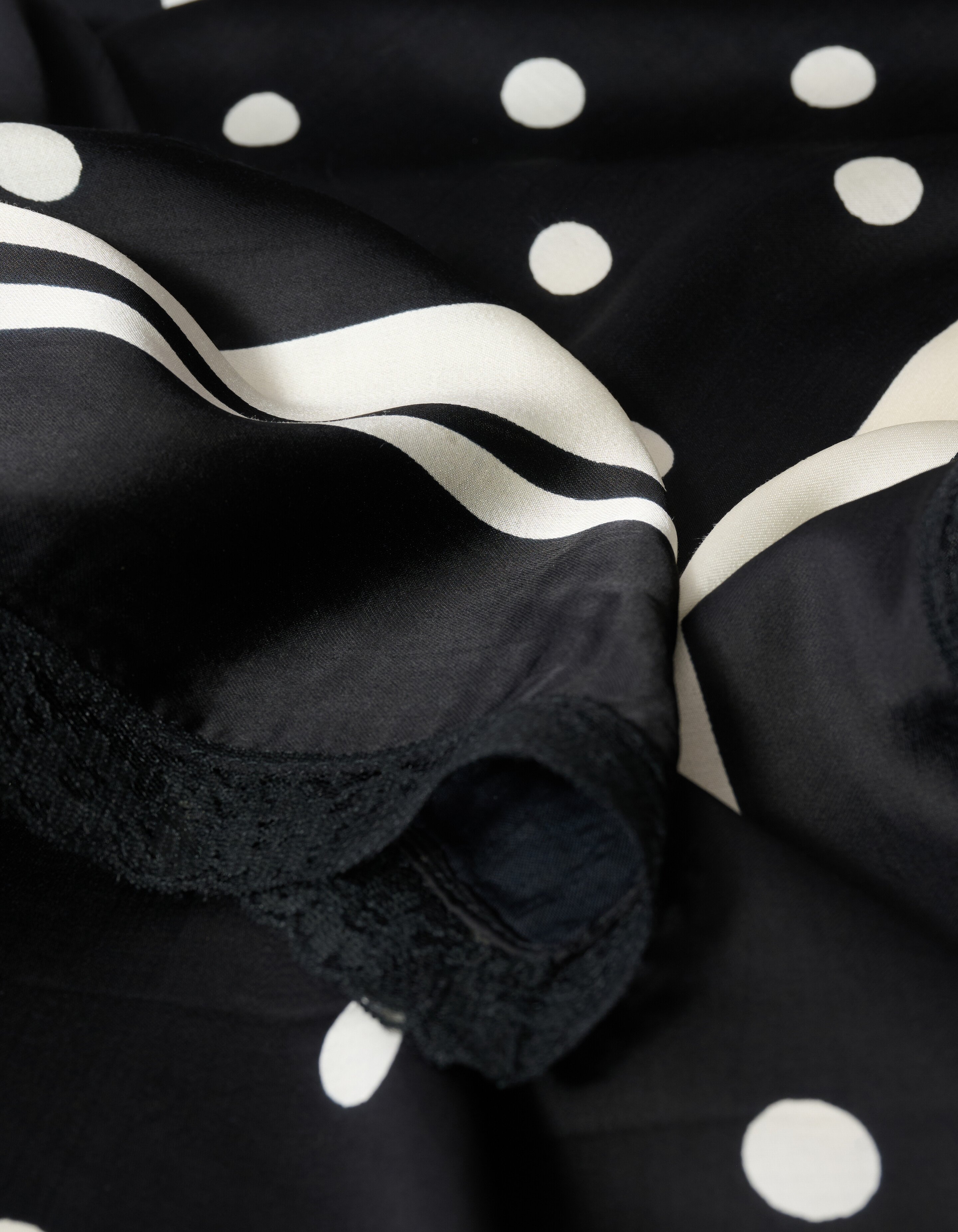 Kanten Polkadot Schal Schwarz/Wei&szlig; SHOEBY ACCESSOIRES