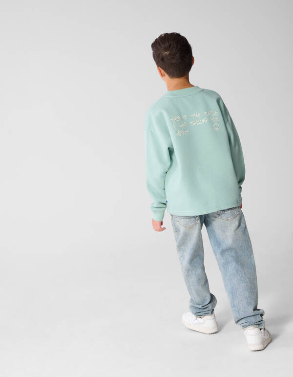 Oversized Artwork-Sweatshirt Hellgr&uuml;n SHOEBY BOYS