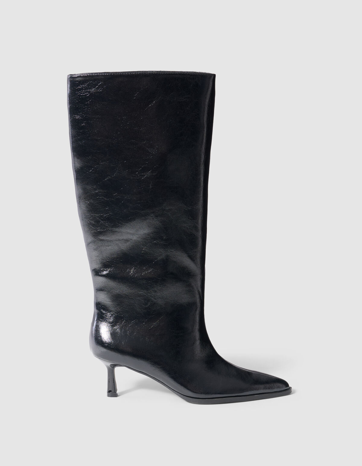 Schwarze, hohe Gl&auml;nzende Stiefel SHOEBY SHOES