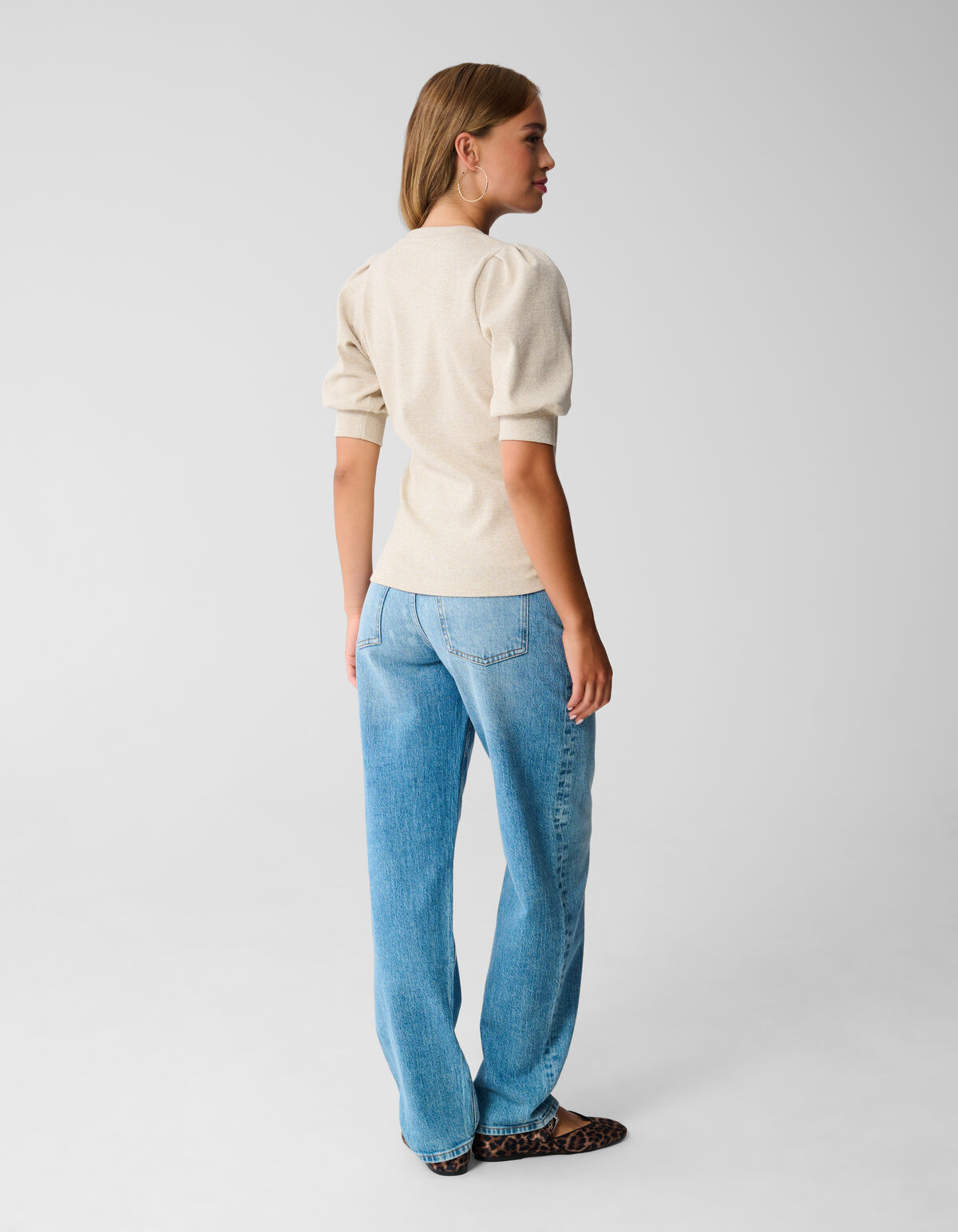 Lurex-Top mit V-Ausschnitt Gold SHOEBY WOMEN