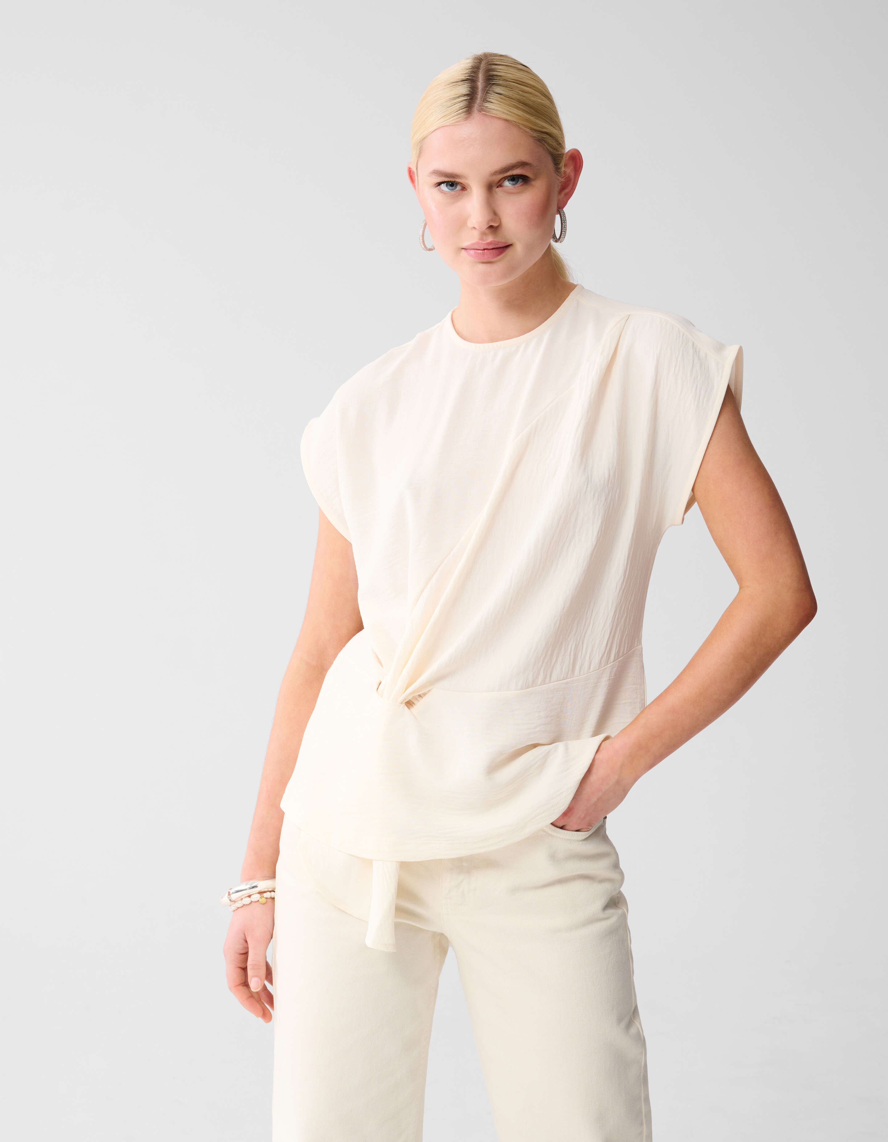 Twist-Top mit Knopfleiste Off White SHOEBY WOMEN