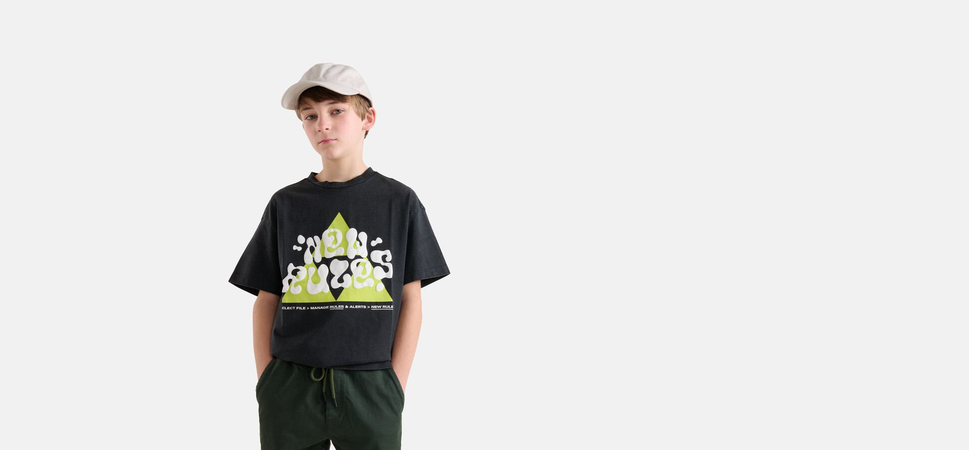 Bedrucktes T-shirt Dunkelgrau SHOEBY BOYS