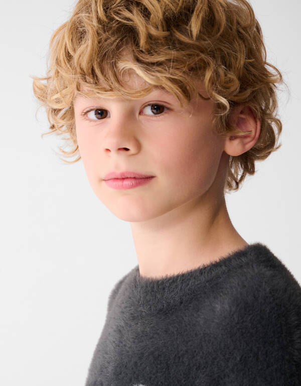 Kunstwerk Strickpullover Dunkelgrau SHOEBY BOYS