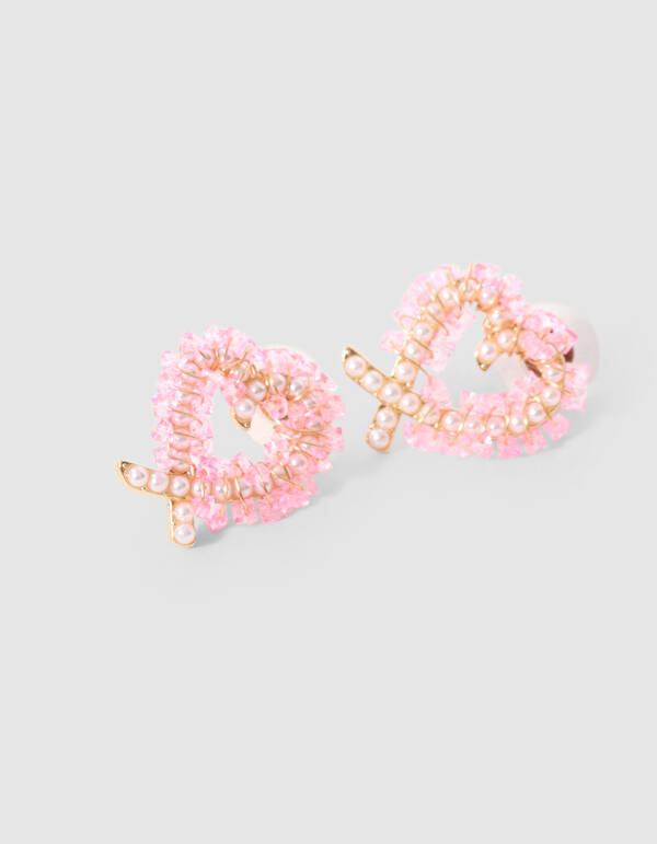 Heart Beads Ohrringe Rosa SHOEBY ACCESSOIRES