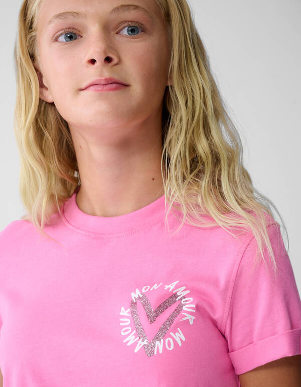 Mon Amour Artwork T-Shirt Rosa SHOEBY GIRLS