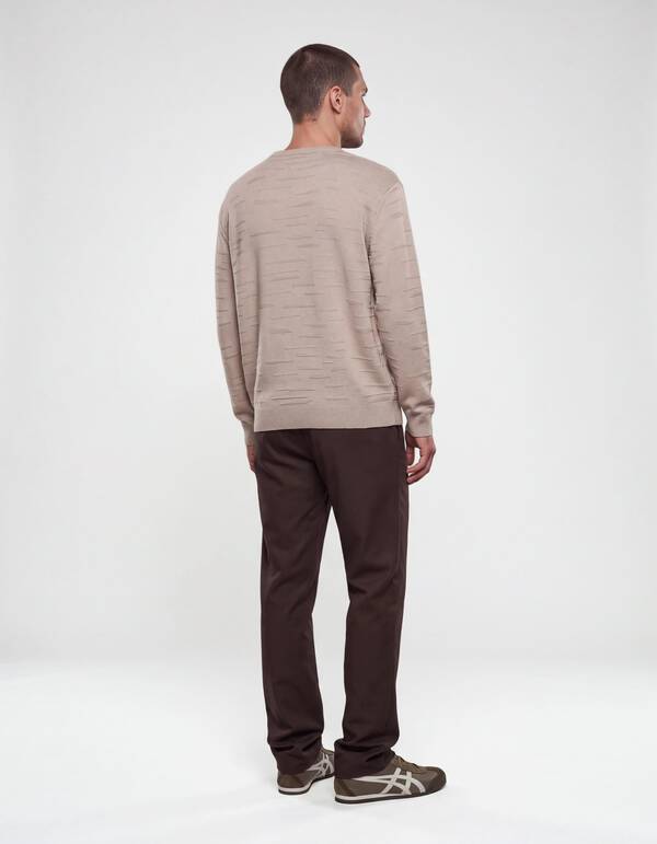 Straight Fit Pintuck Hose Dunkelbraun SHOEBY MEN