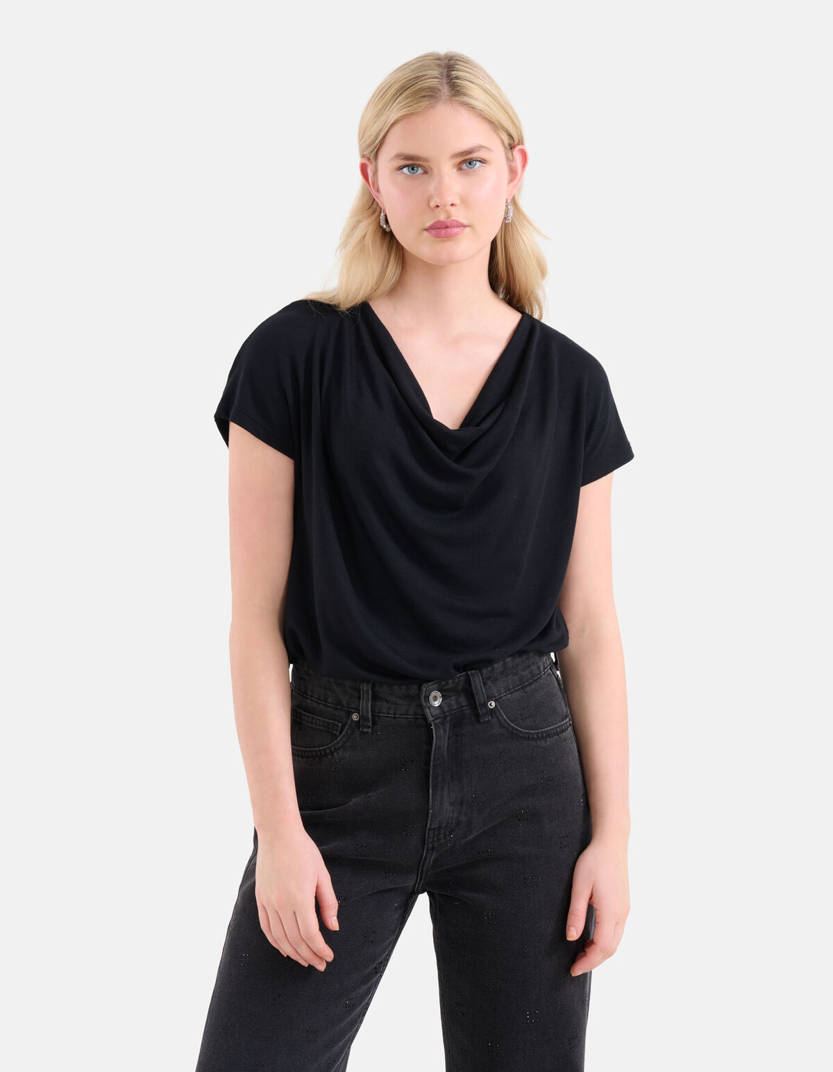 Drapiertes Top Schwarz SHOEBY WOMEN