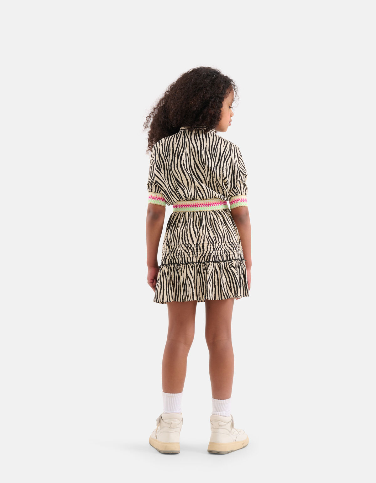 Zebra Print Kleid Schwarz/ Off-white SHOEBY GIRLS