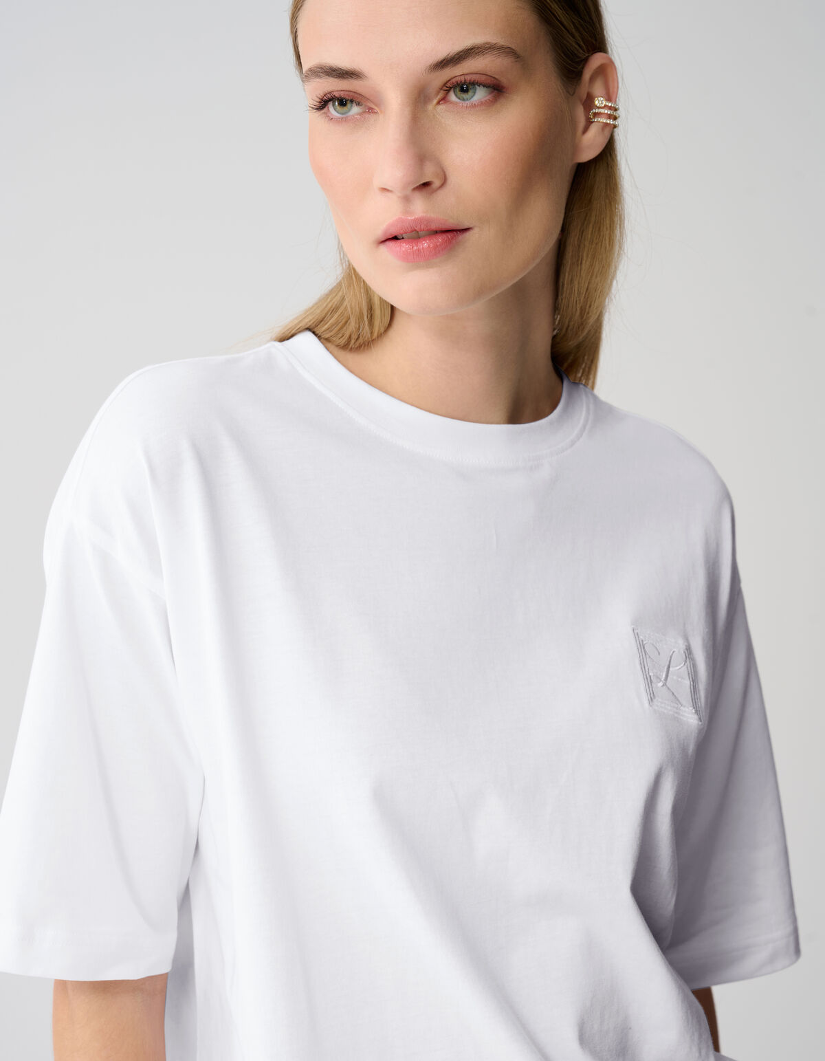 Oversized Basic T-Shirt Weiß Von Lonneke SHOEBY WOMEN