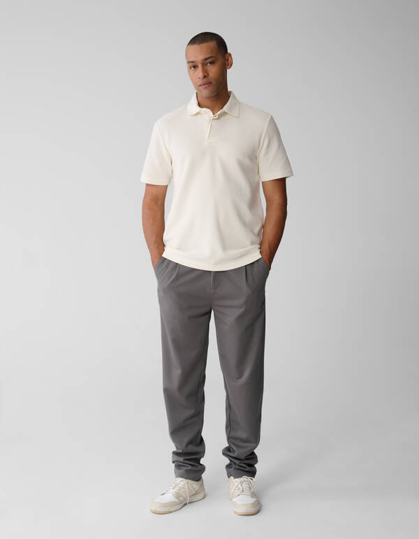 Struktur Jersey Polo Off White SHOEBY MEN