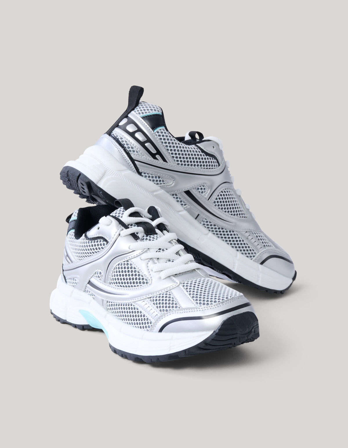 Mesh Turnschuhe Silber SCHOENEN SHOEBY