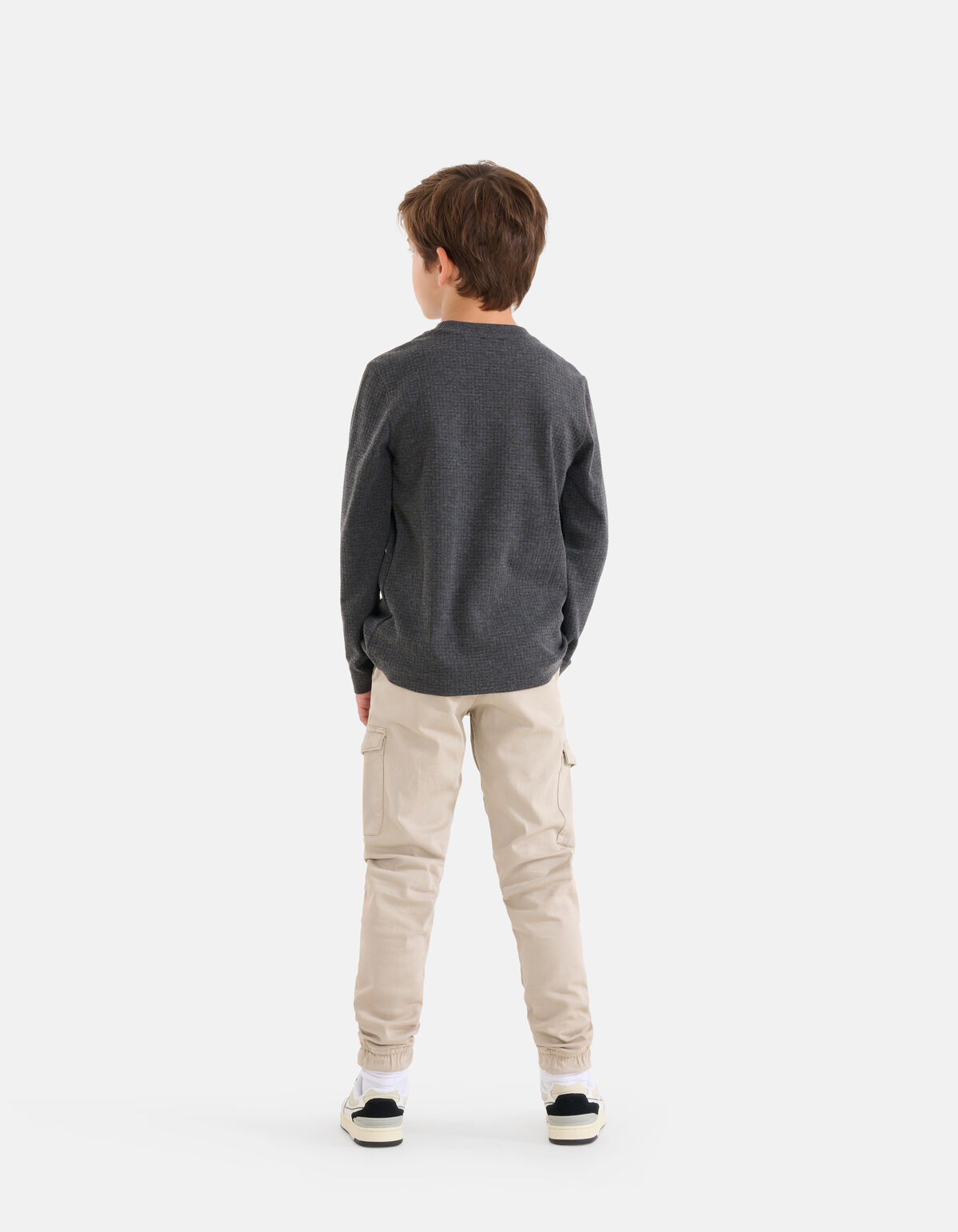 Struktur-Langarmshirt Dunkelgrau SHOEBY BOYS