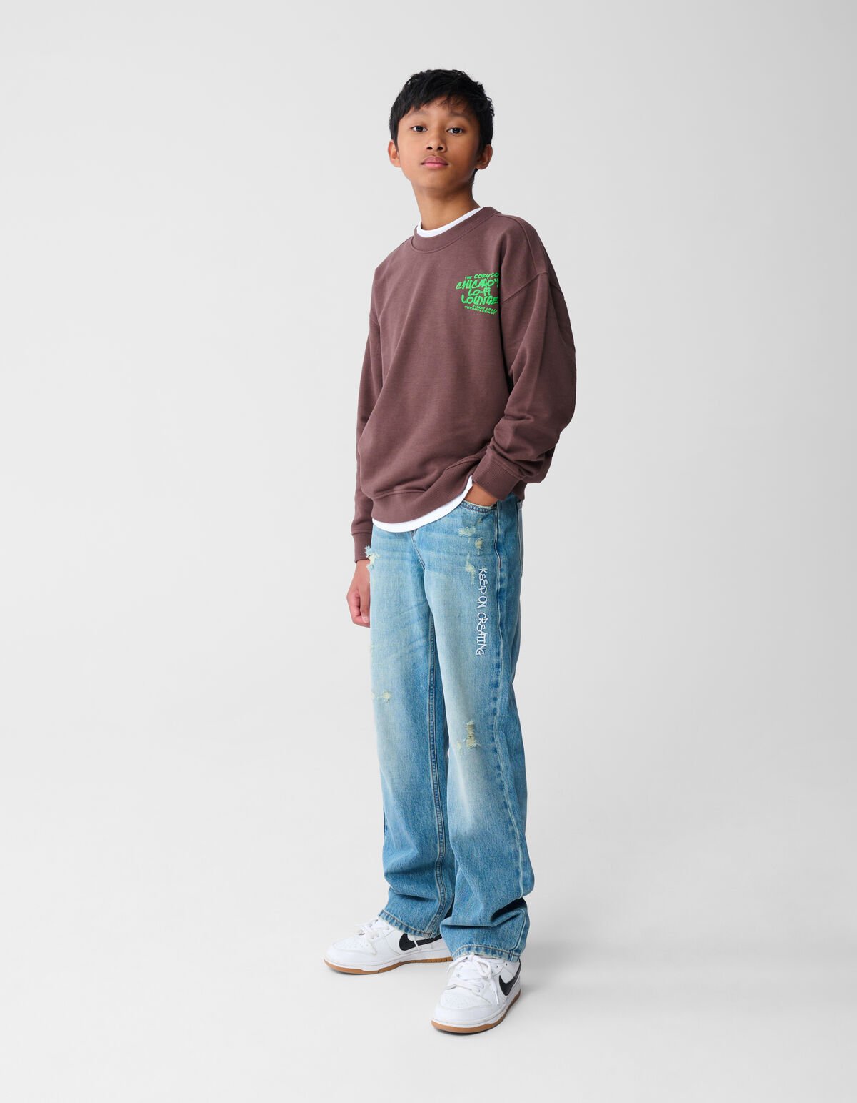 Text Relaxed Fit Jeans Mediumstone SHOEBY BOYS
