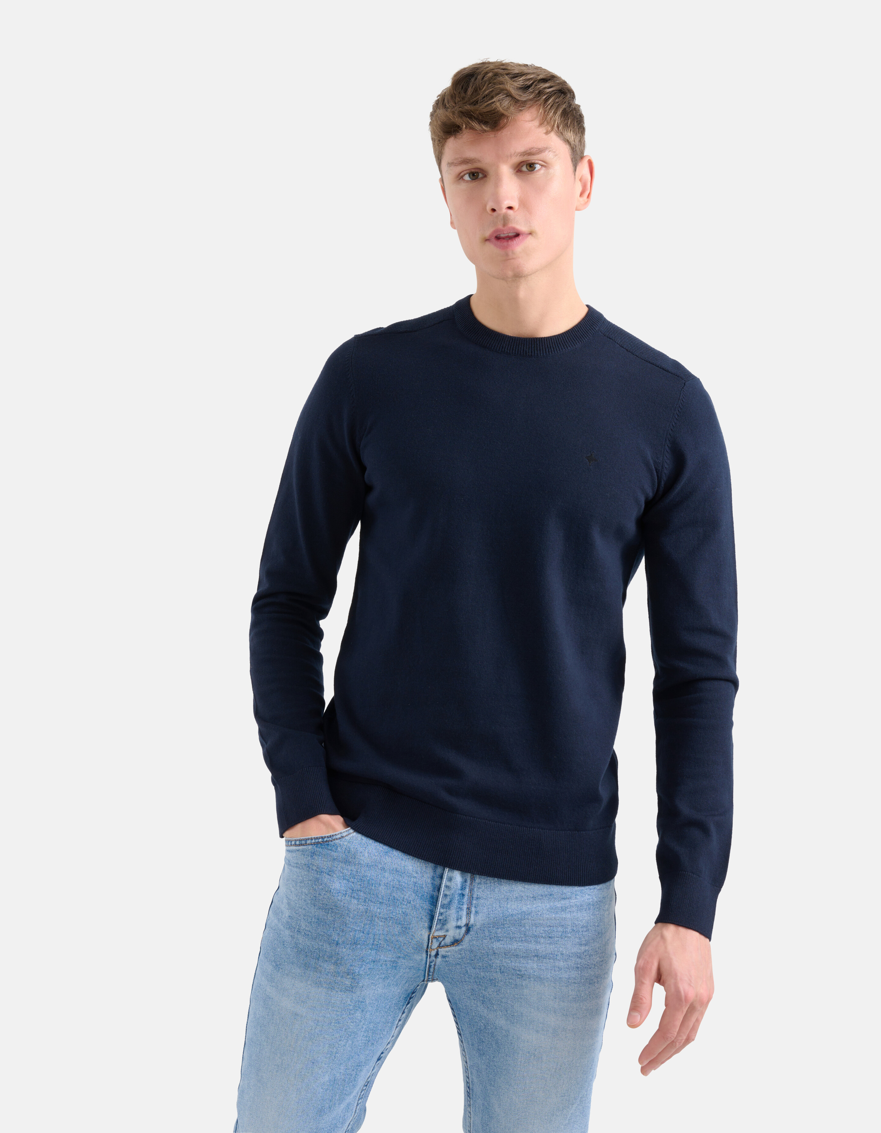 Rippenpullover Dunkelblau SHOEBY MEN