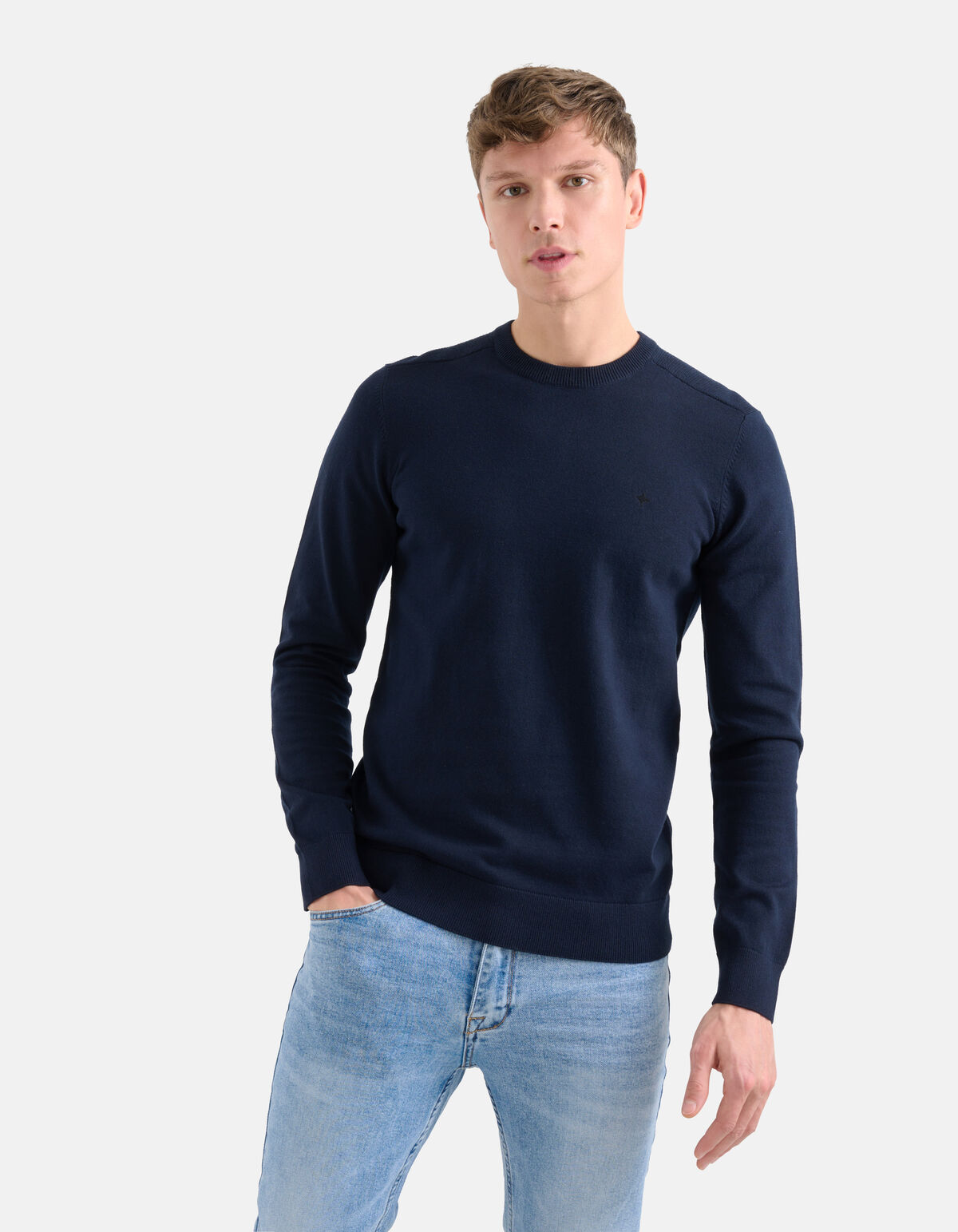 Rippenpullover Dunkelblau SHOEBY MEN