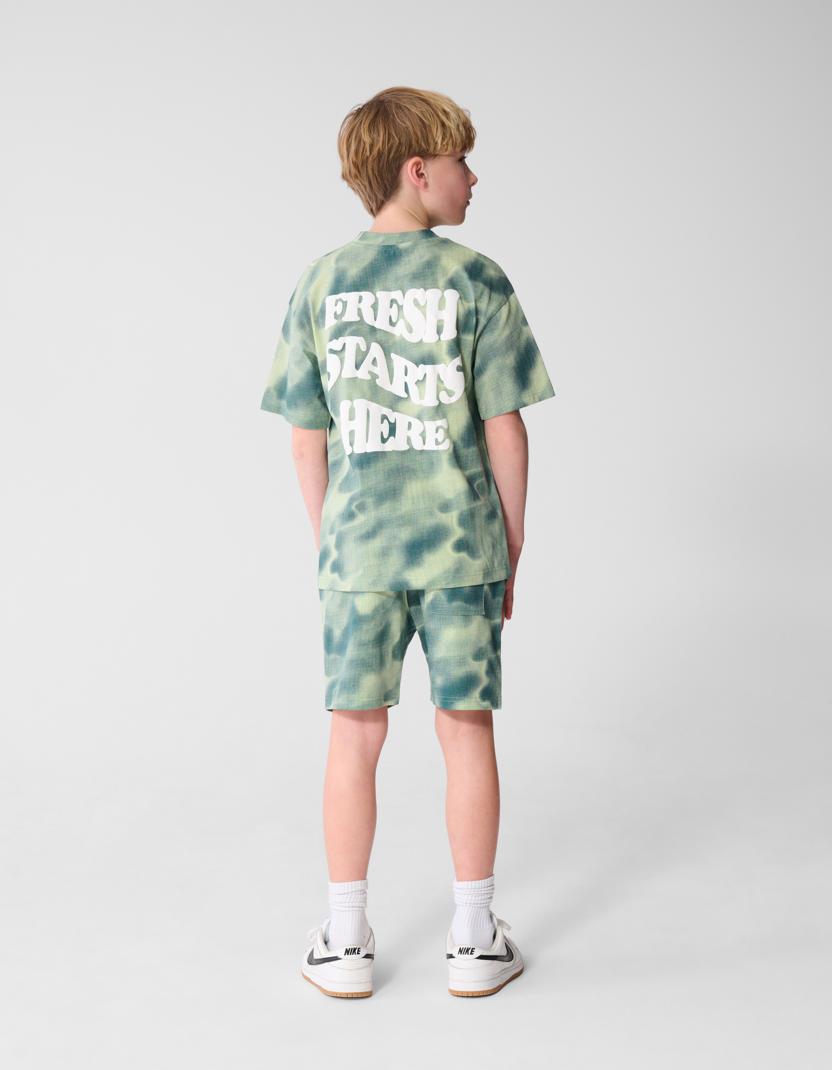 Bedrucktes entspanntes T-Shirt Gr&uuml;n SHOEBY BOYS