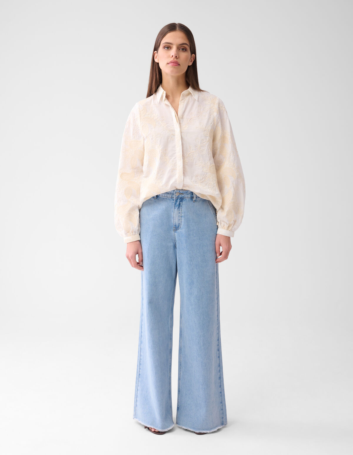 Stickerei Bluse Off White SHOEBY WOMEN