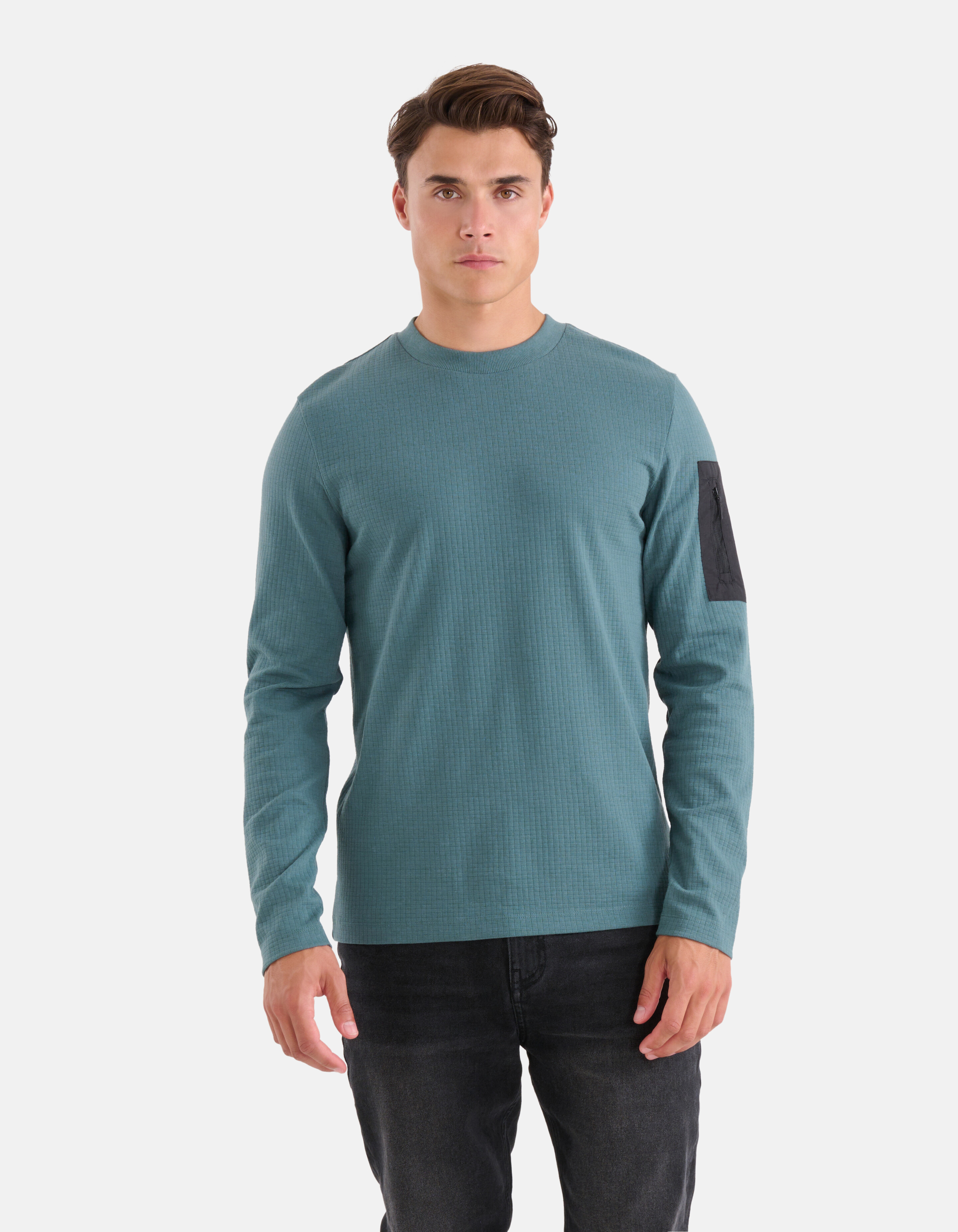Jersey Textur Longsleeve Blau SHOEBY MEN