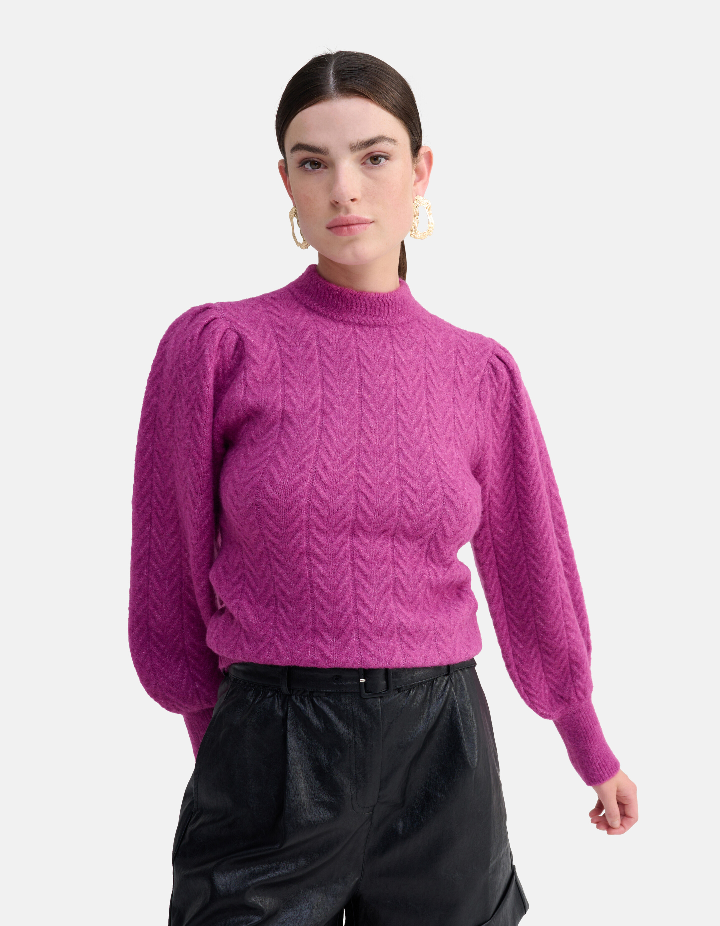Pullover mit Puffärmeln Lila SHOEBY WOMEN