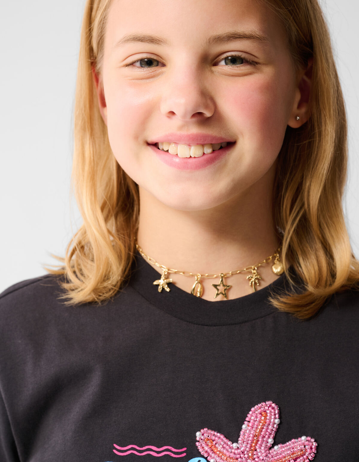 Surf Club Artwork T-shirt Dunkelgrau SHOEBY GIRLS