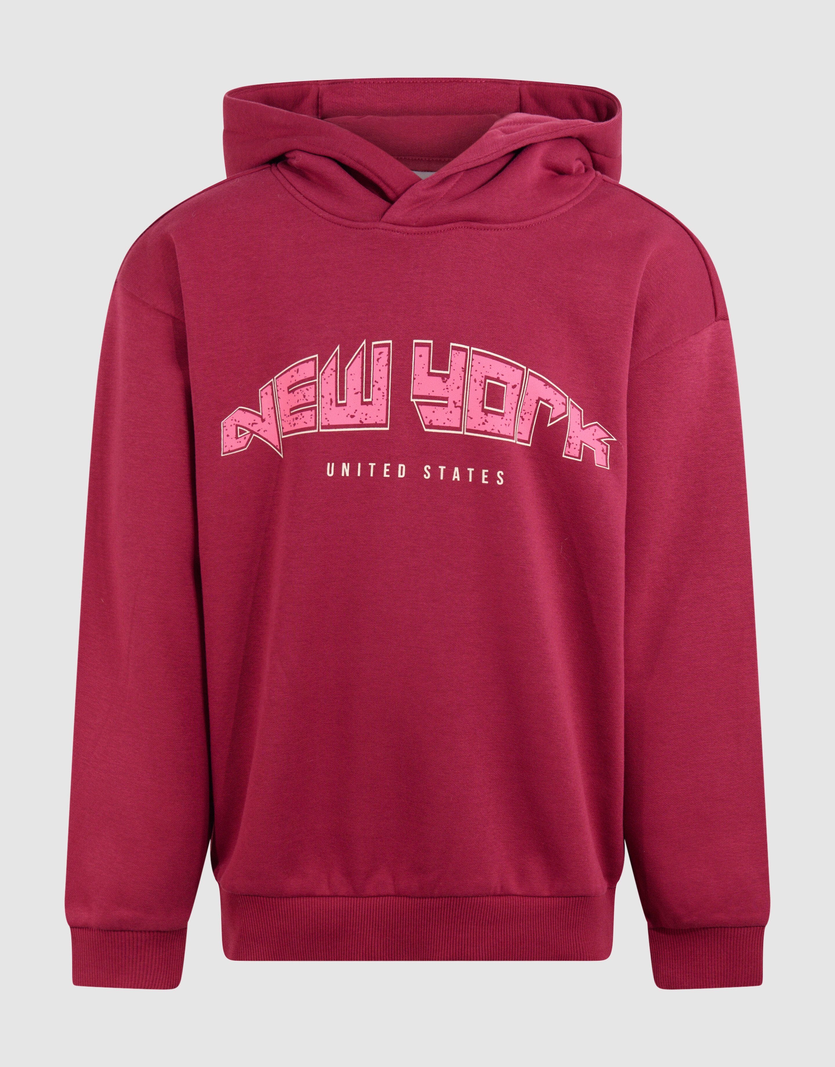 New York Artwork Hoodie Dunkelrot SHOEBY GIRLS