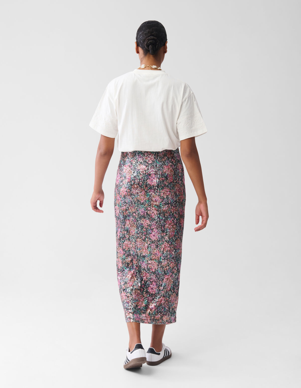 Cord-Stickerei T-Shirt Off White SHOEBY WOMEN
