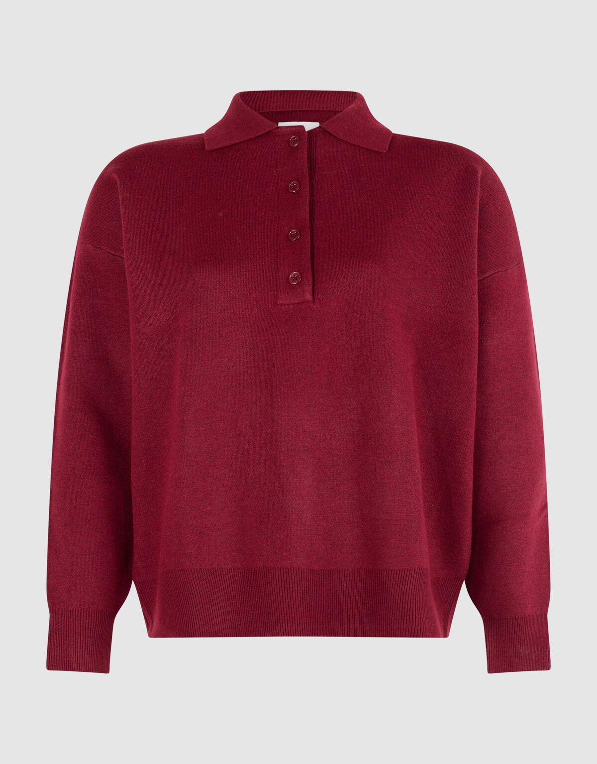 Oversized Polo Strickpullover Rot SHOEBY WOMEN