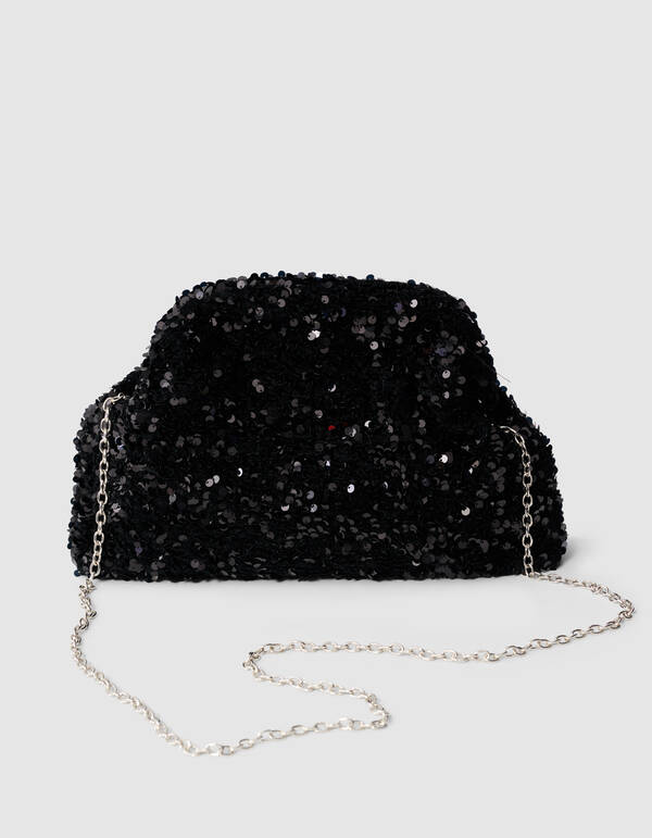 Sequin Clutch Schwarz SHOEBY ACCESSOIRES