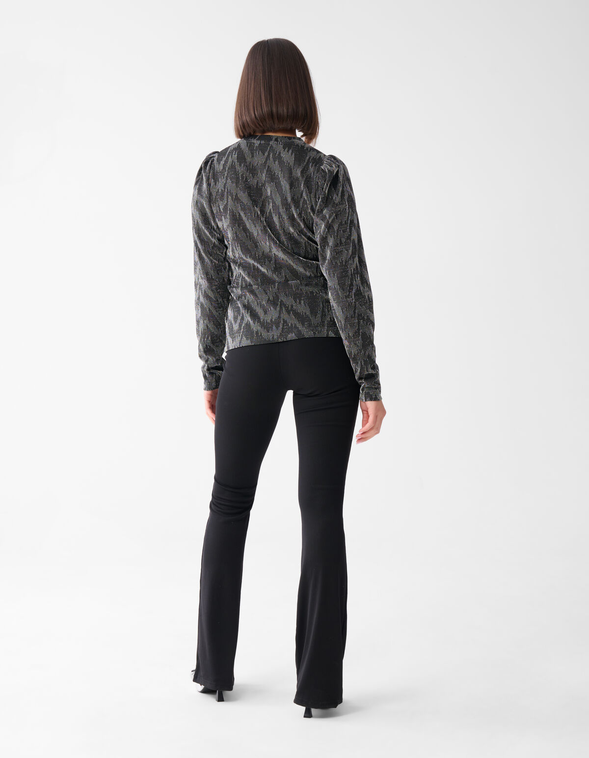 Lurex V-Ausschnitt Top Schwarz SHOEBY WOMEN