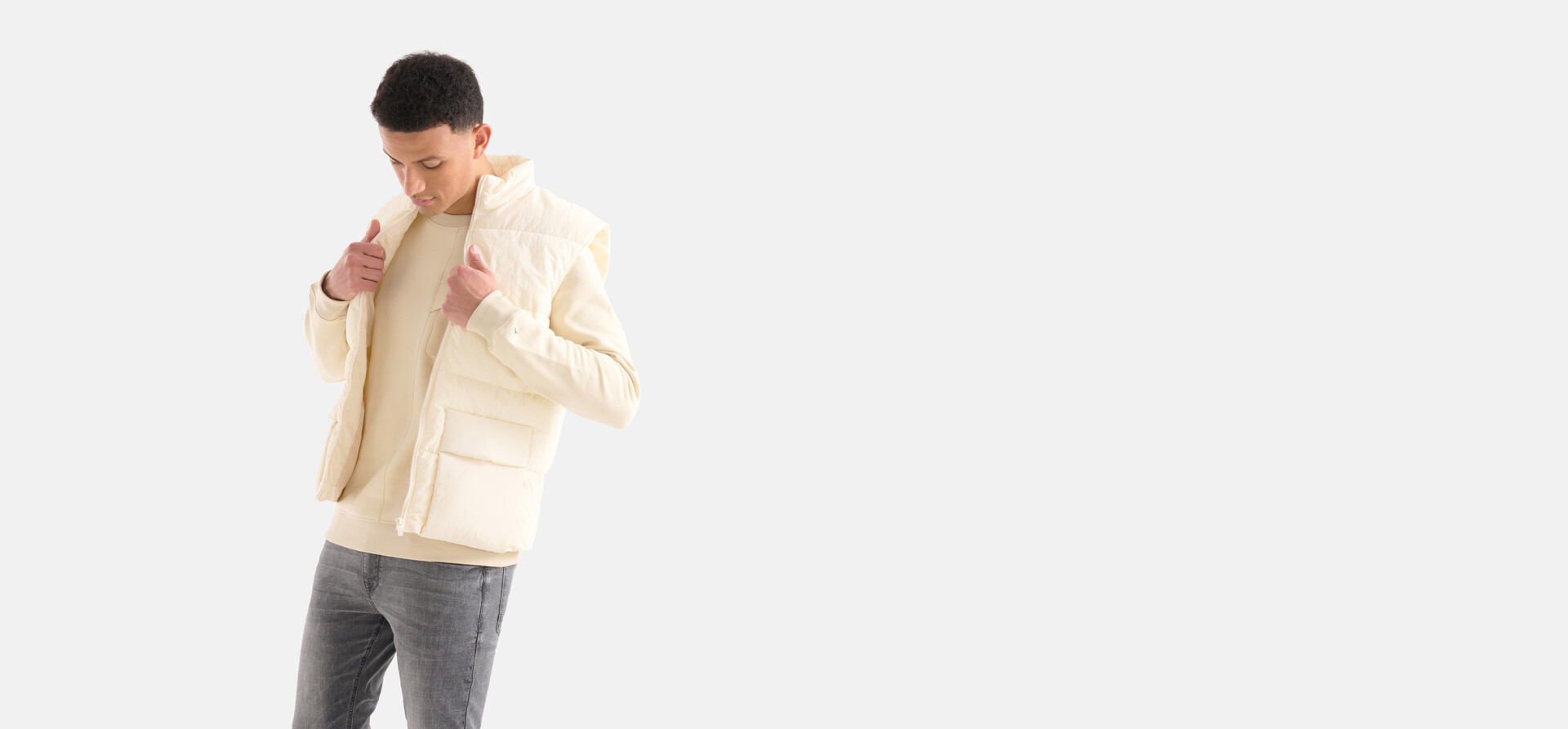 Gesteppter Bodywarmer Offwhite SHOEBY MEN