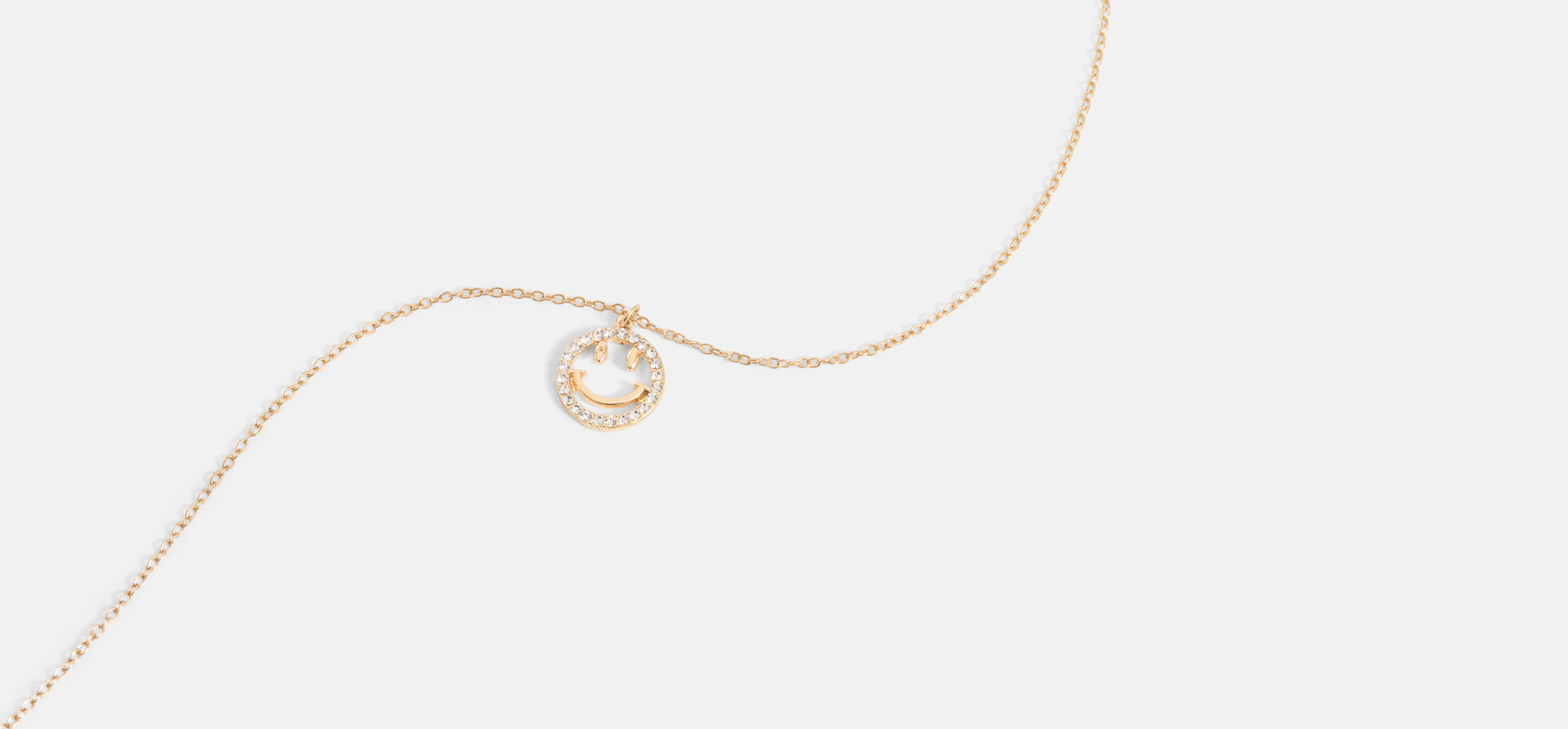 Strass Smiley Ketting Goud SHOEBY ACCESSOIRES