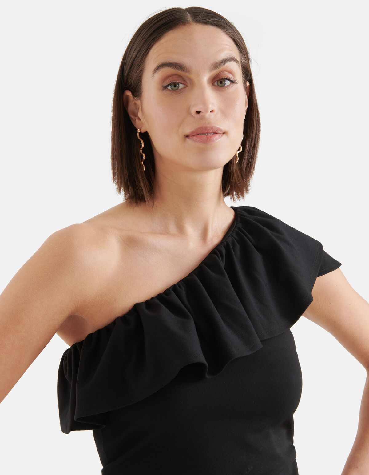 Rüschen-Top Schwarz SHOEBY WOMEN