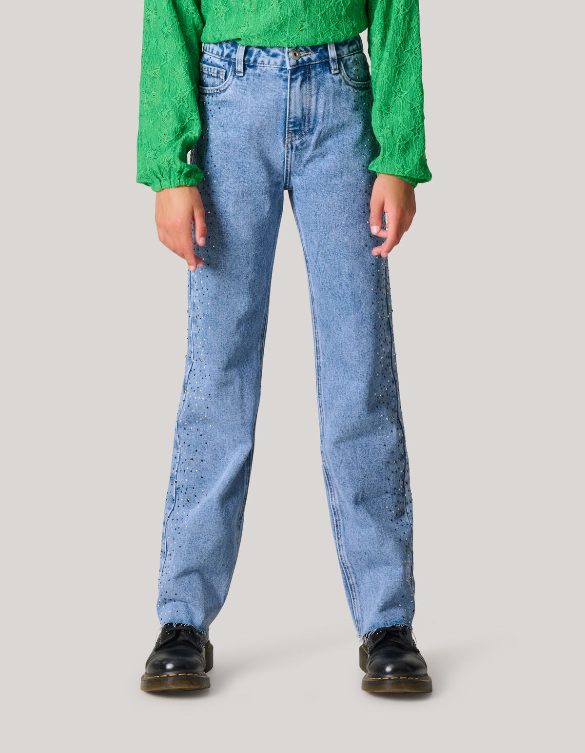 Studs Straight Fit Jeans Blau SHOEBY GIRLS